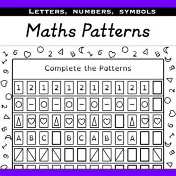 Mathematics Logic Pattern Recognition Complete The Patterns Worksheet