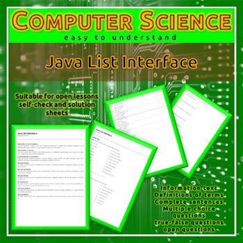 Easy COMPUTER SCIENCE - Java List Interface (Infotext + Exercises)