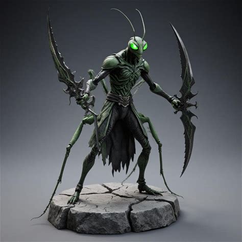 Alien Insect Warrior STL File For 3D Printing Digital Download Fantasy Bug Soldier Model