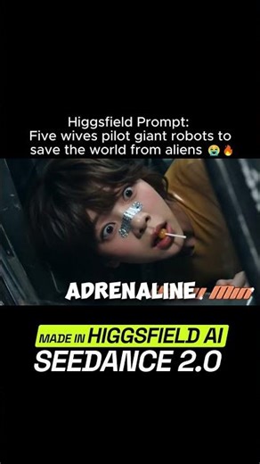 Five Wives Pilot Giant Robots vs Aliens save #higgsfieldai #higgsfield #seedance2