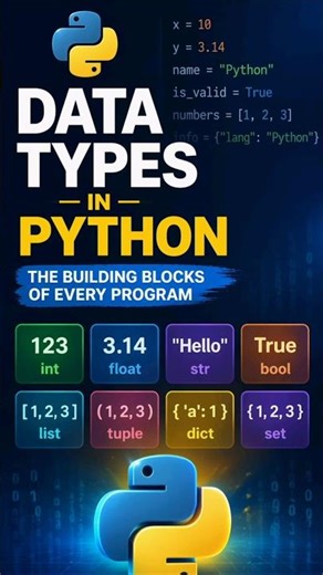 Stop Coding Without This! Python Data Types Explained 🚀 #coding #developer #programming