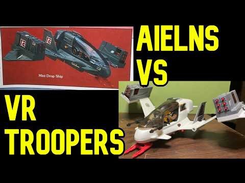 VR Troopers Persuit Jet vs Aliens Mini Dropship Action Vehicle Toy Spotlight