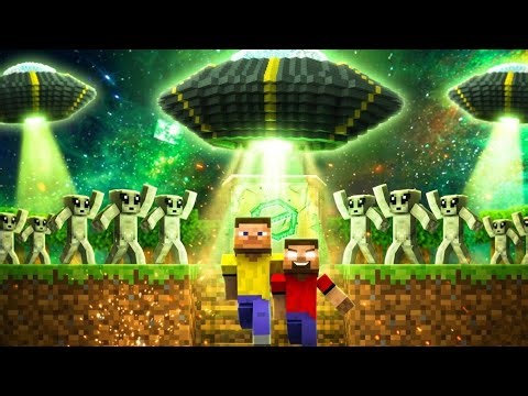 We created a bunker to survive alien attack in Minecraft