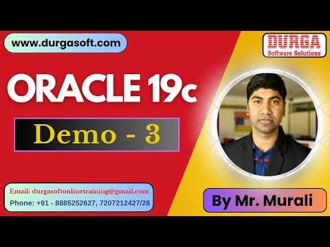 ORACLE 19c tutorials || Demo - 3 || by Mr. Murali On 06-04-2026 @10AM (IST)