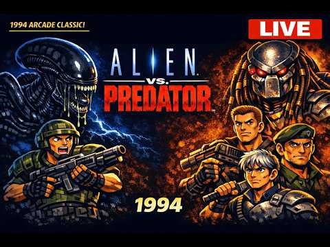 🔥 Alien vs Predator Arcade LIVE | Full Game Walkthrough (1994 Classic)