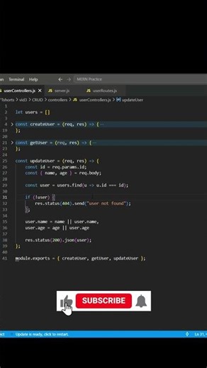 PUT API Explained in 40 sec ⚡ Express.js Tutorial #backend #coding #programming
