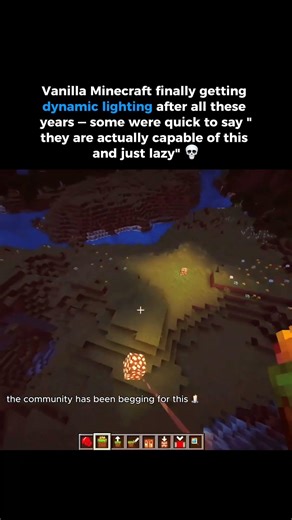 Vanilla Minecraft is finally getting dynamic lighting 🕯️ #minecraft #gaming