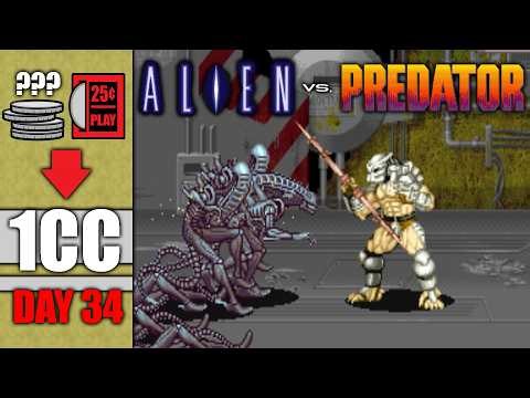 Can I Beat ALIEN vs PREDATOR on 1 Quarter?! A 1CC Journey (Day 34)