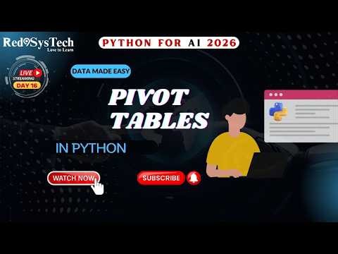Python for AI Beginners – Day 16 LIVE | Excel Pivot Tables in Python | Red9SysTech