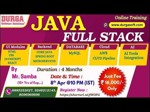 JAVA FULL STACK Online Training @ DURGASOFT