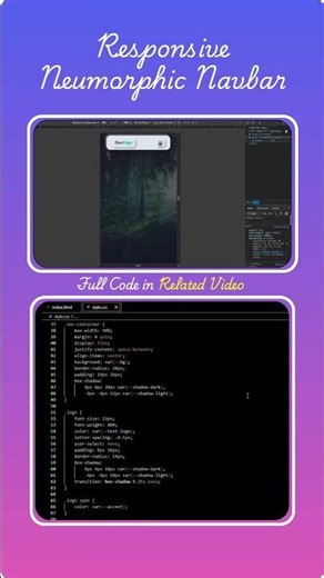 Responsive Neumorphic Navbar Using HTML CSS – Must Try! #webdevelopment #coding #navbar #css