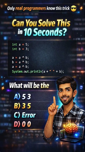 Can You Solve This in 10 Seconds? | XOR Swap Trick #shorts #viral