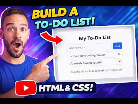Build a To-Do List App with HTML, CSS & JavaScript | Beginner Project