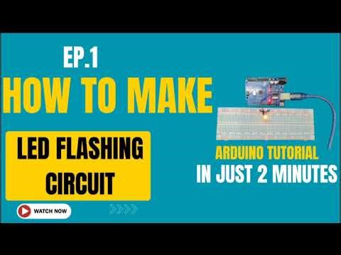 How to make led flashing circuit using arduino in just 2 minutes.