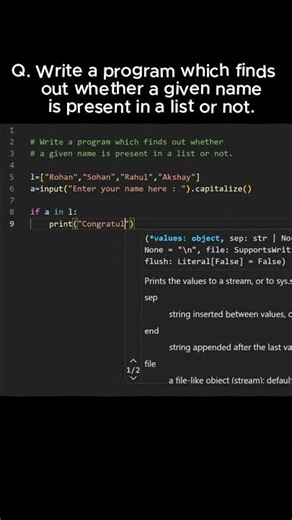 Python problem solving 🐍 | python | #python #pythonprogramming #viral #shorts