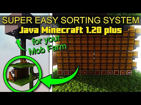 SUPER EASY AUTOMATIC HOPPER ITEM SORTING SYSTEM FOR YOUR MOB FARM | Java Minecraft 1.20+