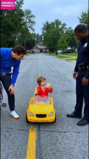 kindness cop 🚓 instant smile with a tiny driver license #kindness #policestop #shorts