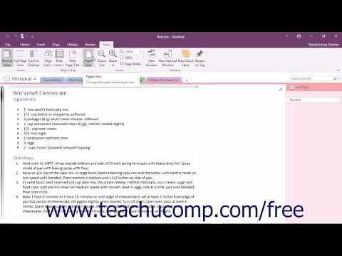 OneNote 2016 Tutorial Defining Paper Size and Margins Microsoft Training