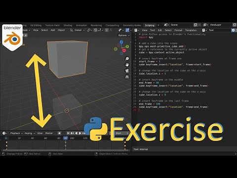 Beginner Python Exercise in Blender: Simple cube location animation