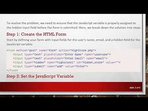How to Pass a JavaScript Variable When Submitting a Form with HTML and JavaScript