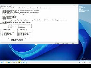 Demo: Backup SQL Server AlwaysOn AG database via Ola Hallengren script