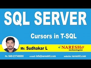 Cursors in T-SQL | SQL Server Tutorial | Mr.Sudhakar L