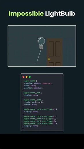 This “impossible” light bulb is pure CSS magic 💡🔥 #shorts#css#techshorts #coding #codingshorts#viral