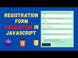 Responsive Registration Form Validation in JavaScript | Bootstrap 5 Tutorial