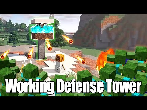 Minecraft: How to Make a Defense Tower (Turret) - Tutorial