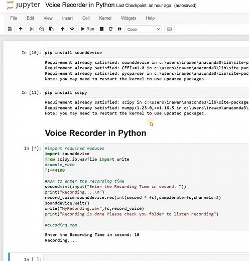 Day 44 : Voice Recorder in Python