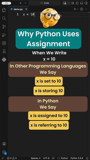 WHY PYTHON CALLS IT “ASSIGNMENT” : Series of Learning Python Differently #shorts