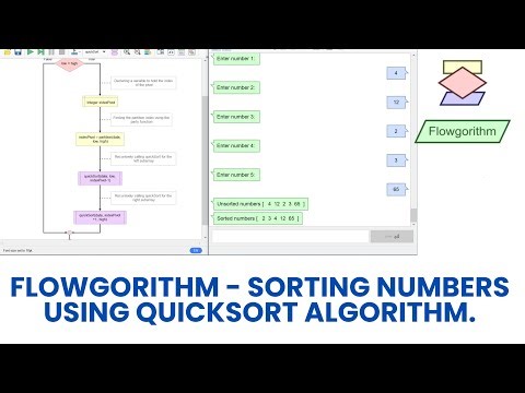 Flowgorithm - Sorting Numbers using QuickSort algorithm.