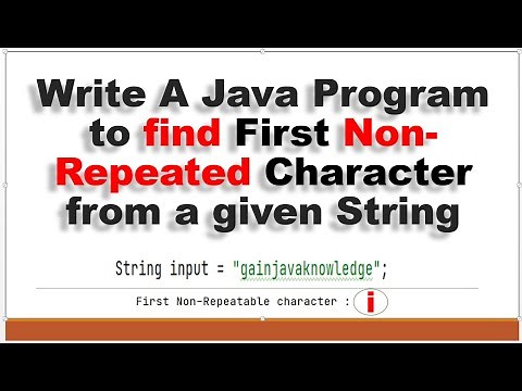 Java Program To Find First Non-Repeated Character In String
