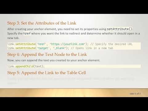 How to Append a Link into a Table Column with JavaScript