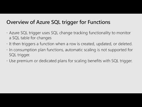 Azure SQL trigger for Functions