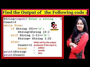 Output Based Question- 8 (String) | CBSE Class 11 , 12 |Computer Science