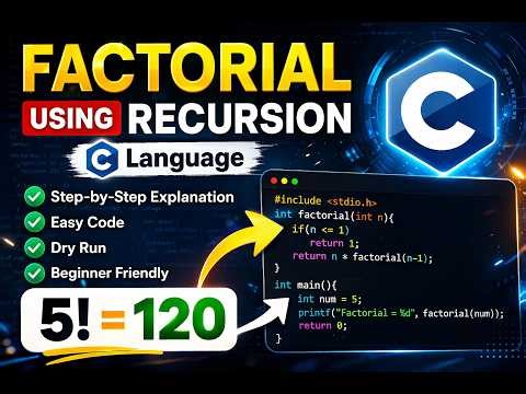 Factorial Using Recursion in C | Easy Explanation