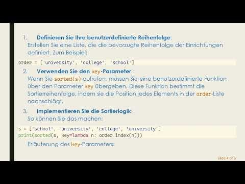 Wie man eine angepasste Kodierung für das Sortieren in Python verwendet