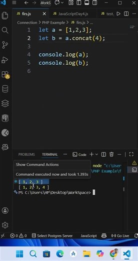 Difference Between Array Push and Concat Functions Javascript