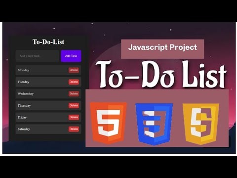 (Part 2 : )JavaScript Project: To-Do List App with CRUD & Local Storage Tutorial