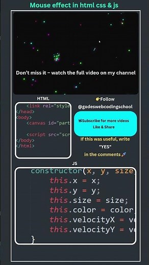 Mouse Effect Animation in HTML CSS & JS 🔥 | 1 Minute Project