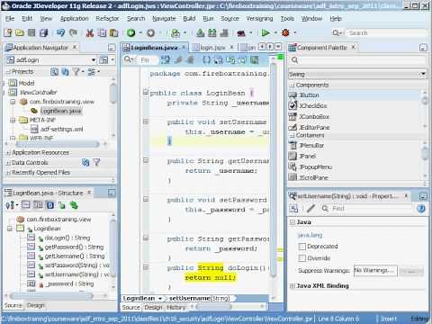 ADF Training - Oracle ADF 11g Security - Custom ADF Login Form - Part 1