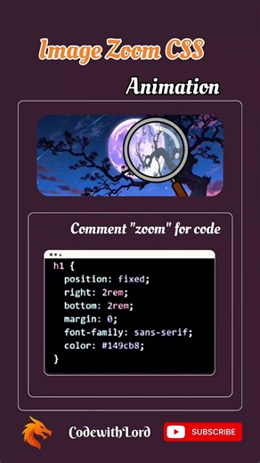 Image Zoom CSS Animation | Smooth Hover & Keyframe Effect