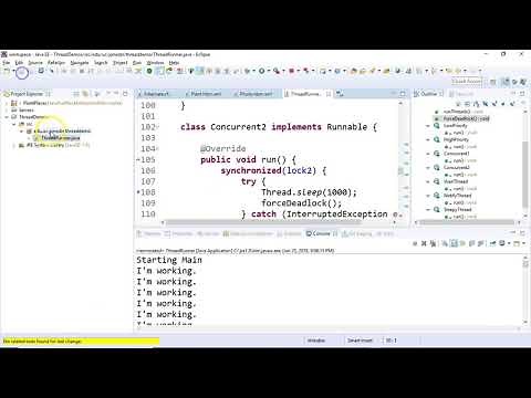 Thread deadlocks, synchronized thread code demonstration in Java