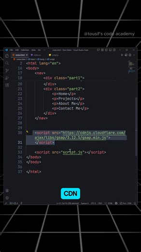 Create a Premium Animated Navbar using GSAP & JavaScript #codewithtoushif In this video, I’ll show you how to create a professional and smooth navbar animation using the GSAP (GreenSock Animation Platform) library. We’ll cover how to set up a timeline, animate the navbar, and use stagger effects for menu links with a nice bounce effect. This is a beginner-friendly tutorial, so anyone can follow along! #GSAP #JavaScript #WebDevelopment #Frontend #Animation #Navbar #CodingTutorial #WebDesign #Begi