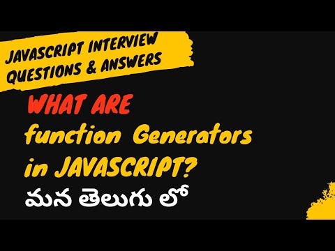 11.What are function generators in JavaScript interview questions #weekendcodingintelugu