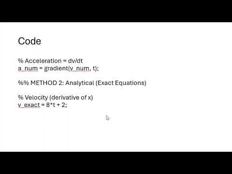 Dynamic Motion Calculation in MATLAB | Displacement, Velocity, and Acceleration Explained