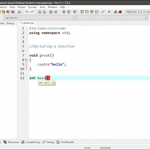 Function Declaration and calling a function in c++ #coding.