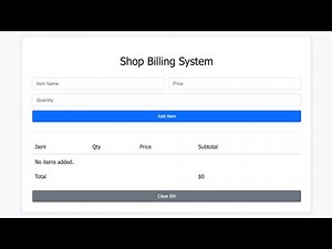 Simple Billing System Using HTML, CSS & JavaScript