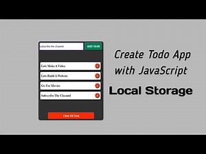 Create Simple TODO App using Javascript with Local Storage